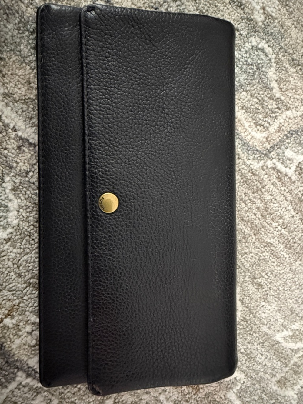 Fossil Aubrey Clutch Wallet Black Leather